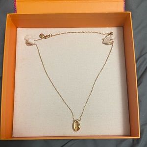 Tory Burch Cowrie shell gold pendant necklace